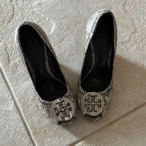 Tory Burch Snake Skin Print Wedges
